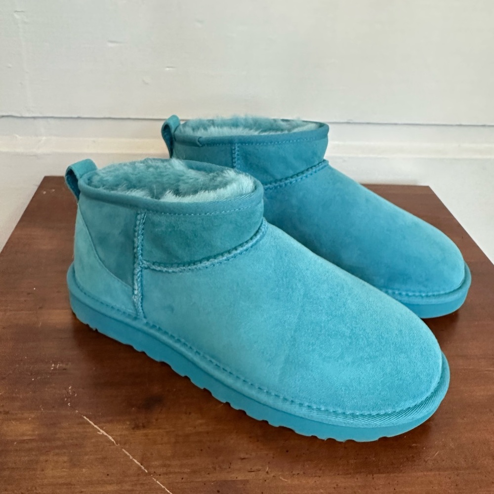 UGG Aqua Blue Classic Ultra Mini in Womens 7.5